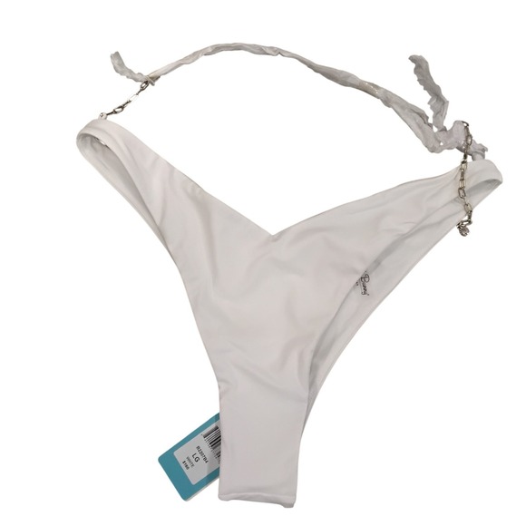 Beach Bunny Other - Beach Bunny Serena Tango Bikini Bottom White Chain Detail V-Cut B2207B4 Large
